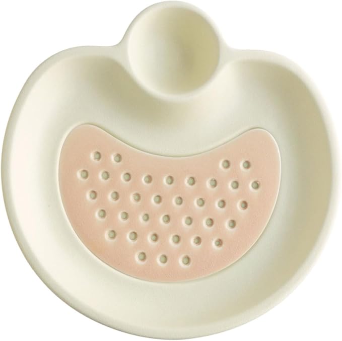 Healifty Draining Design Ceramic Plate Dumpling Dipping Dish Sauce Compartment Multi-purpose Serving Tray