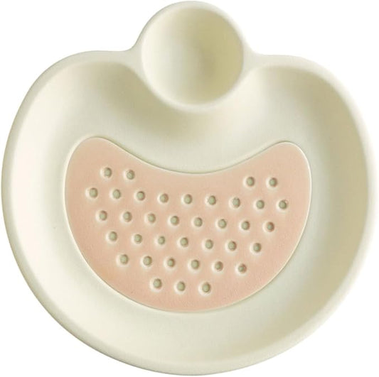 Healifty Draining Design Ceramic Plate Dumpling Dipping Dish Sauce Compartment Multi-purpose Serving Tray