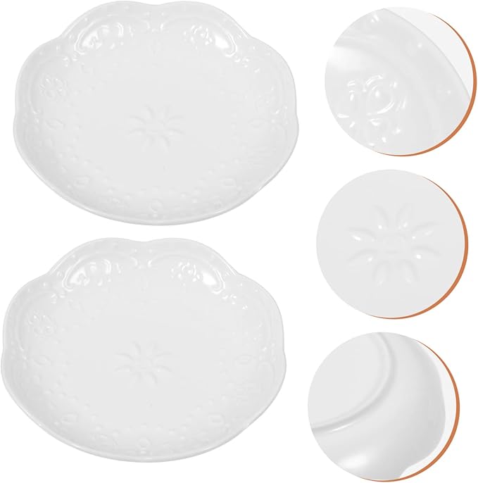 4pcs Floral Butterfly Ceramic Dipping Sauce Plates Stylish Appetizer Bowls for Condiments Seasoning and Dipping Modern Design Stain-resistant Versatile Use