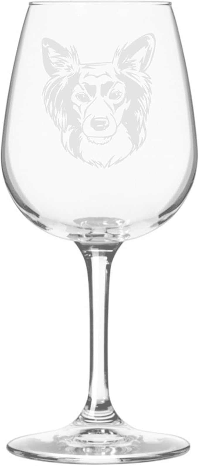 Etched Laser Art Personalized Dog Themed Etched Wine Glass - Custom Dog Breed Wine Glasses, Ideal for Pet Lovers, Unique Birthday Gift for Men & Women, Personalized Gift - Spitz Mix, 12.75 oz