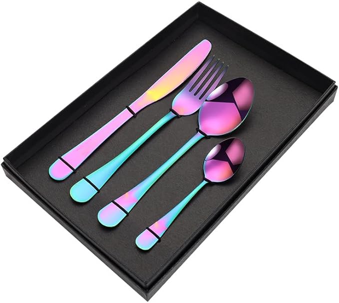 Stainless Steel Flatware serving set,Home Kitchen Eating Tableware Set,Dishwasher Safe,For Home Kitchen Restaurant Hote 4/16/24/32/40/48 Pcs Stainless Steel Cutlery 4 Piece Set Hotel Supplies Restaura