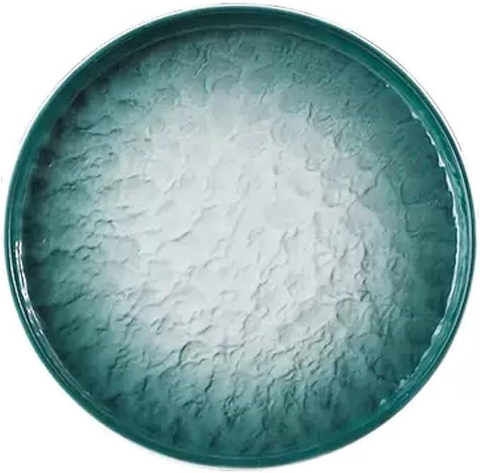 Kitchen Plates Round Fruit Tray Home Gradient Color Steak Plate Spaghetti Plate Flat Plate Multi-purpose Western Dinner Plate Ceramic Tableware 8/10 Inch Restaurant Plates(A,10 inch)