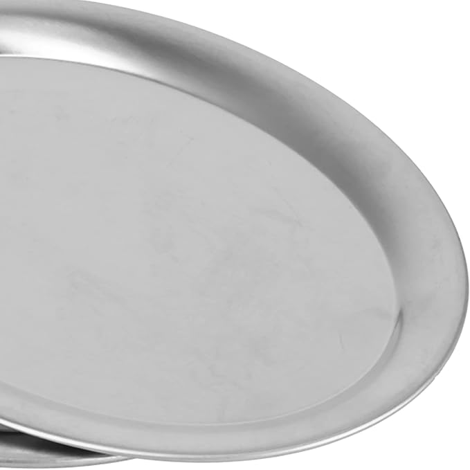 Stainless Steel Serving Platter Set, Silver Tray Mirror Finish, 3pcs Assorted Sizes - Durable 304 Steel, Easy to Clean, Versatile Display and Serving Use (Silver)