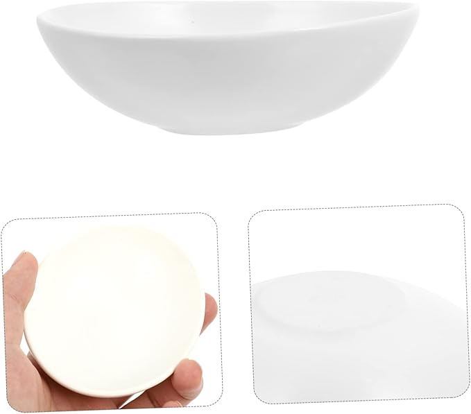 6 Pcs Ingot Bowl Mustard Bowl Appetizer Plates Ceramic Condiment Dishes Sauce Dishes Ceramic Household Bone Bowls Ceramic Dipping Plates Small Ceramics Delicate Dip in Water White