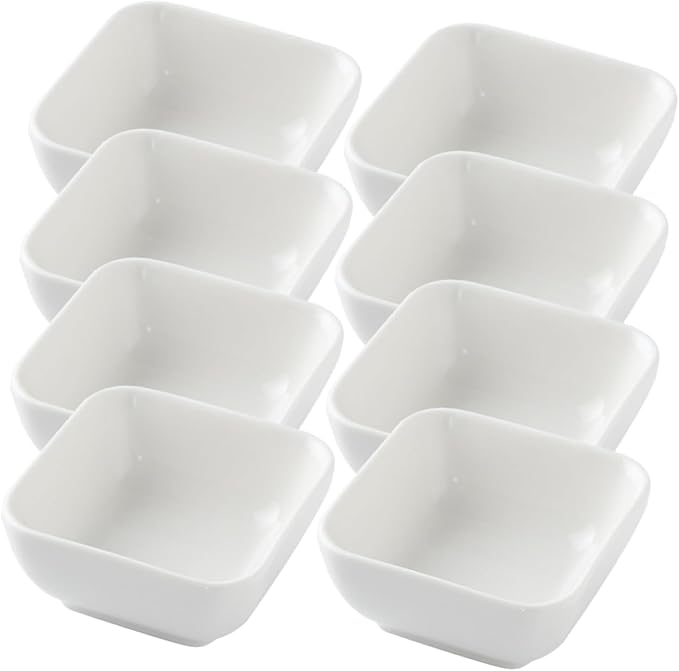 Alipis 8pcs Ceramic Dipping Bowl Solid Color Condiment Plates for Sauces Snacks and Appetizers for Restaurants and Home Use