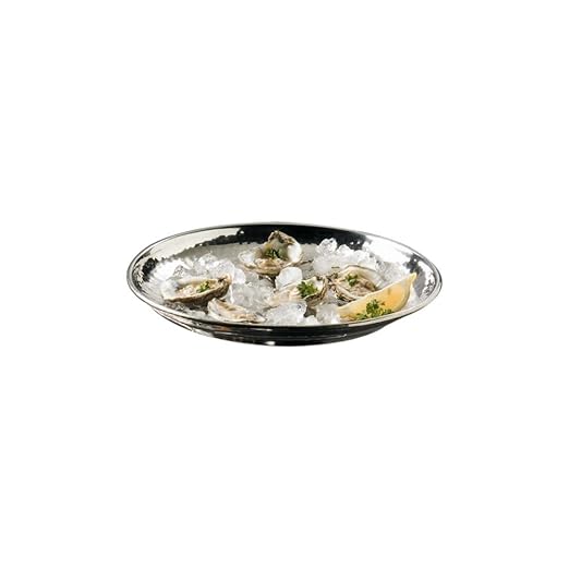 American Metalcraft HMRST1301 Hammered Tray, Stainless Steel, 78 oz. Capacity, 13-3/8" Dia., 1-3/8" H