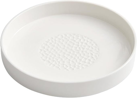 White Ceramic Appetizer Plates, Tableware for Salads, Steaks and Baking, Home Plates, Daily Feasts, Multiple Sizes, Microwave and Dishwasher Safe(Size:26 * 26 * 3CM,Color:White)