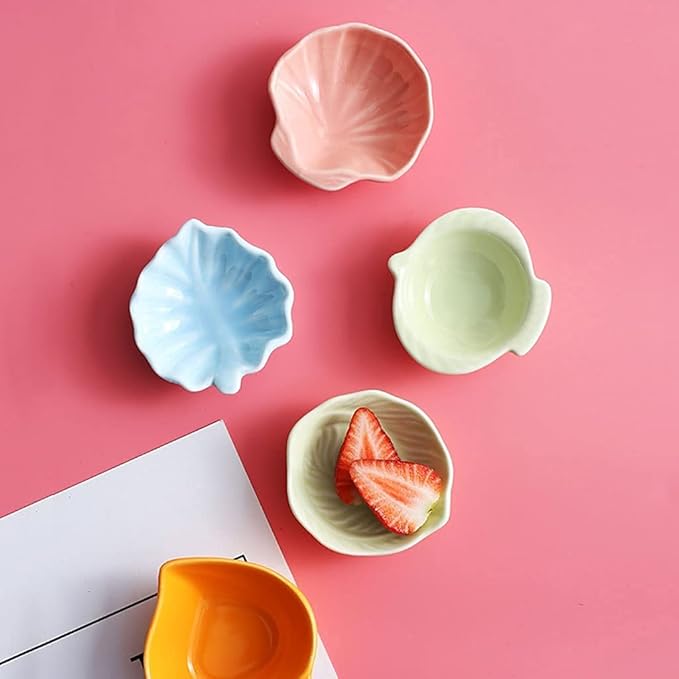 Dipping bowl,Ceramic Sauce Dishes,4 Pack Sauce Dish Set Ceramic Soy Sauce Dish Appetizer Plates Saucer Bowl Soy Sauce Vinegar Seasoning Dishes (Color : D) (Color : B) (Color : C)