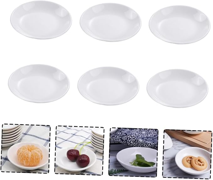 PRETYZOOM 6pcs Ceramic Dipping Dishes for Sauces and Condiments Seasoning Plates for Home and Restaurant Use Your Dining