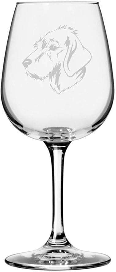 Etched Laser Art Personalized Dog Themed Etched Wine Glass - Custom Dog Breed Wine Glasses, Ideal for Pet Lovers, Personalized Birthday Gift for Men & Women - Styrian Coarse Haired Hound, 12.75 oz