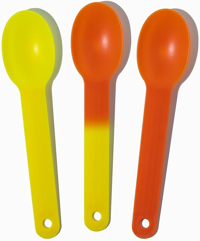 1000-Count XL Color Changing Ice Cream Plastic Spoons | Changes Yellow to Orange When Cold | Perfect for Desserts, Yogurts, Ice Cream | Frozen Dessert Supplies