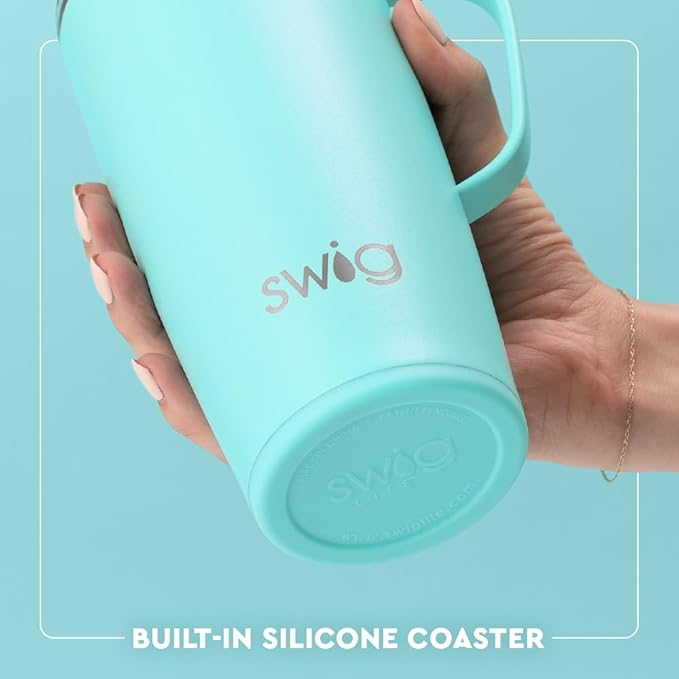 Swig Life 22oz Travel Mug, Insulated Tumbler with Handle and Lid, Cup Holder Friendly, Dishwasher Safe, Stainless Steel, Travel Coffee Cup, Insulated Mug with Lid (Dreamsicle)