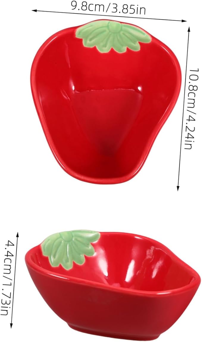 Garneck Cute Porcelain Saucer Dish Soy Sauce Plate Dipping Plate for Strawberry Decor