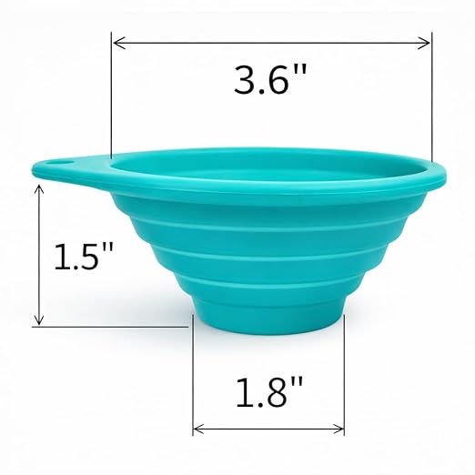 Collapsible Fine Mesh Strainer – Handy 4” Fold-Flat Silicone Funnel with Stainless Steel Filter for Kitchen, Wine, Coffee, Tea, Cocktails, Camping & RV