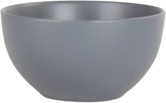 10 Strawberry Street Wazee Matte 5.5"/16oz Cereal Bowl, Set of 6, Charcoal Gray