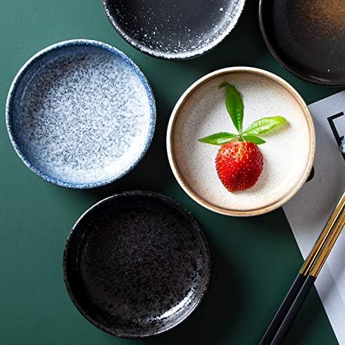 Colias Wing 3.5 Inch Japanese Style Classic Porcelain Side Dish Bowl Seasoning Dishes Soy Dipping Sauce Dishes-Set of 6-Blue