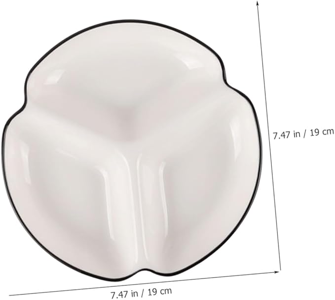 Ceramic Divided Plate Portion Control Dinnerware Heat Resistant Porcelain Tray with Compartments for Diet Parties Salads Appetizers and Home Use