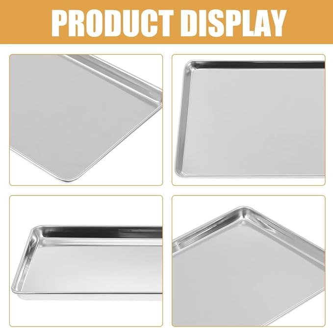 Stainless Steel Rectangular Serving Tray 10.4X6.1 Inch Food Snack Plate for Home Restaurant Hotel Dining