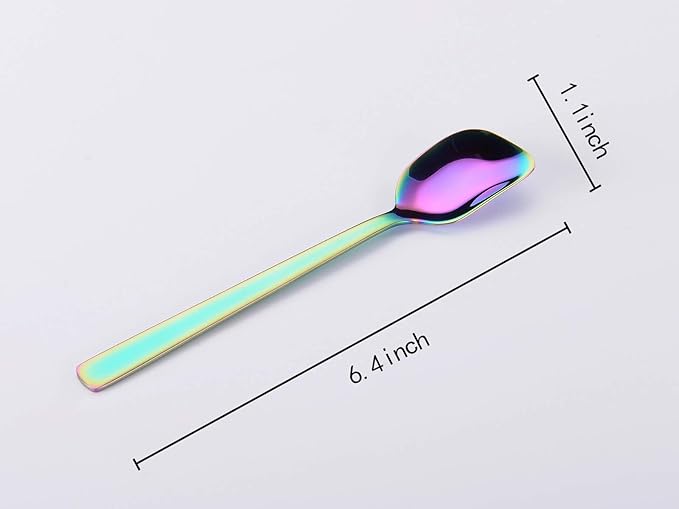 Nirosta Yogurt Spoon, Stainless Steel Gelato/ Ice Cream Spoon, Fruit Spoon, Dessert Spoon, 6.4-inch, Set of 6