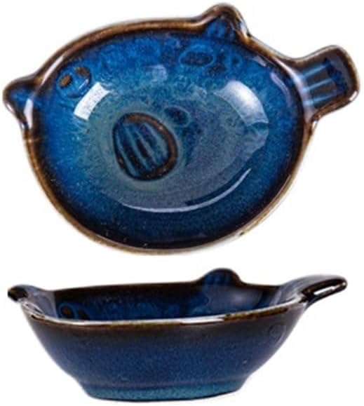 Appetizer Plates Retro Cuisine Restaurant Home Ceramic Small Plate Creative Snack Dish Soy Sauce Dish Dip Cheap Plates(A)