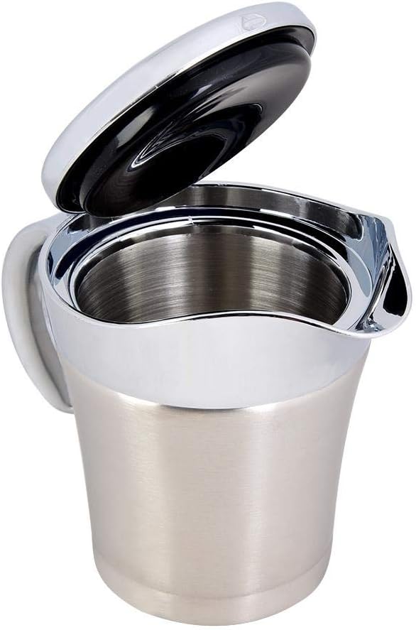 450ml/15oz Gravy Boat, Stainless Steel Double Wall Insulated Thermal Sauce Gravy Jug with Cover, Gravy Boat for Gravy Salad Custard Cream Sauce and so on
