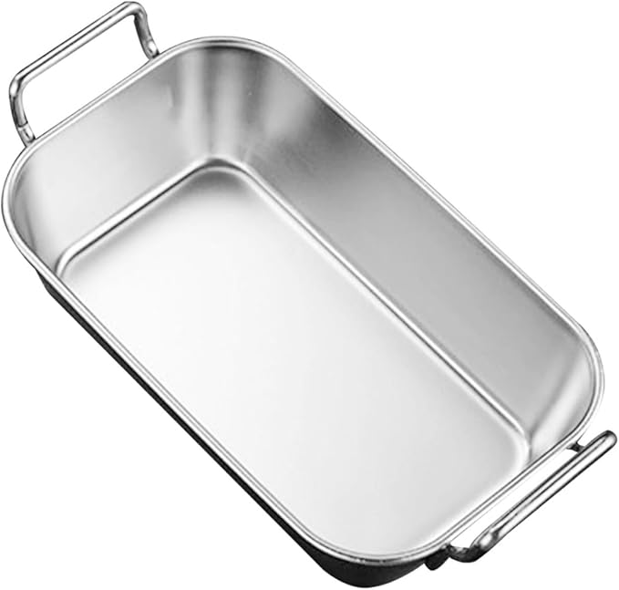 Healifty Stainless Steel Snack Tray with Handles Polished Food Serving and Display Plate for Candy Nuts Appetizers Household Serving Tray for Parties and Everyday Use