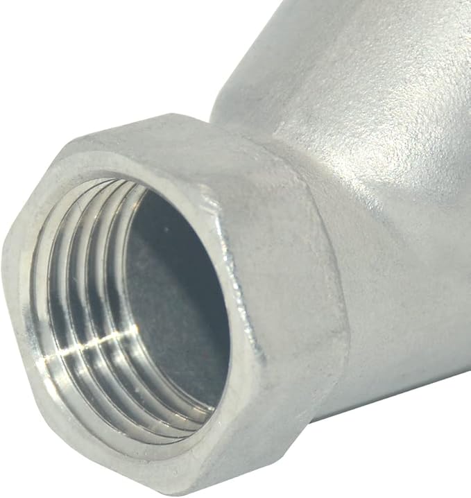 Strainer Mesh Filter Valve,800WOG Y-Spring NPT Female Check Valve,Stainless Steel SS316 CF8M (1/2")