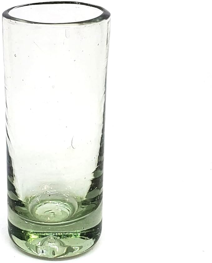 MexHandcraft Clear 2 oz Tequila Shot Glasses (set of 6), Recycled Glass, Lead-free, Toxin-Free (Shot)