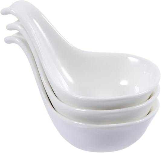 3Pcs Ceramic Caviar Spoon Plates Black Truffle Dipping Bowls Food Sauce Dish for Appetizers and Condiments