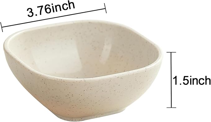 20 Pack Small Bowls, 4.5 OZ Wheat Straw Soy Sauce Dishes, Unbreakable Dessert Bowls,Dipping Sauce Cups, Mini Prep Bowls,Snacks, Sauce Ketchup, BBQ (Beige)
