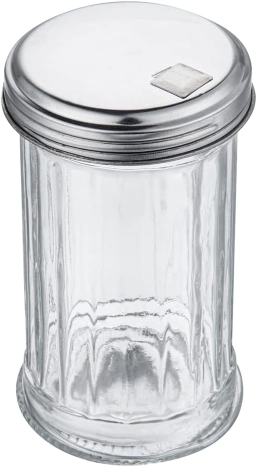 RW Base 11 oz Glass Sauce/Sugar Pourer - with Spout Lid - 3" x 3" x 7" - 1 count box