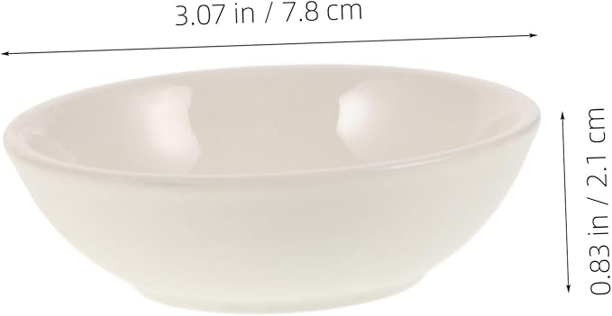 Ciieeo 4PCS Ceramic Dipping Sauce Plates Mini Condiment Bowls for Snack and Appetizer Dishwasher Safe for Home and Restaurant Use