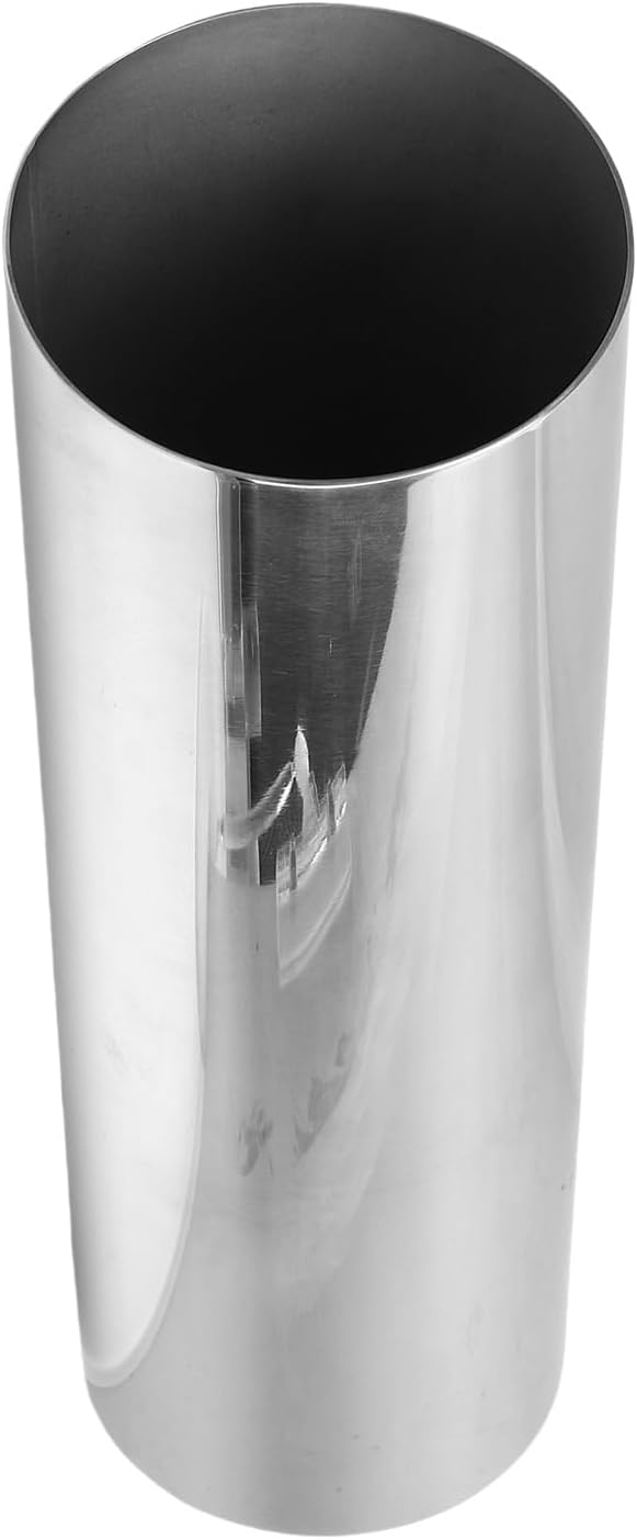 LIANGLIDE Silver Stainless Steel Cylinder Vase, Modern Flower Vase for Desktop Ornament, Easy to Clean and Maintain, Slant Opening Design, Suitable for Fresh Flowers