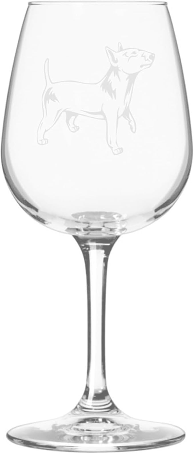 Etched Laser Art Miniature Bull Terrier Personalized Dog Themed Etched 12.75oz Wine Glass Custom Dog Breed Wine Glasses for Pet Lovers, Unique Birthday Gift for Men & Women, Personalized Gift