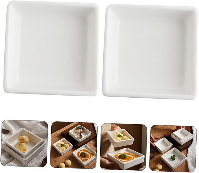 2pcs Sauce Dish Multipurpose Snack Dessert Holder for Sauces Spices and Appetizers for Home Restaurants and Buffets