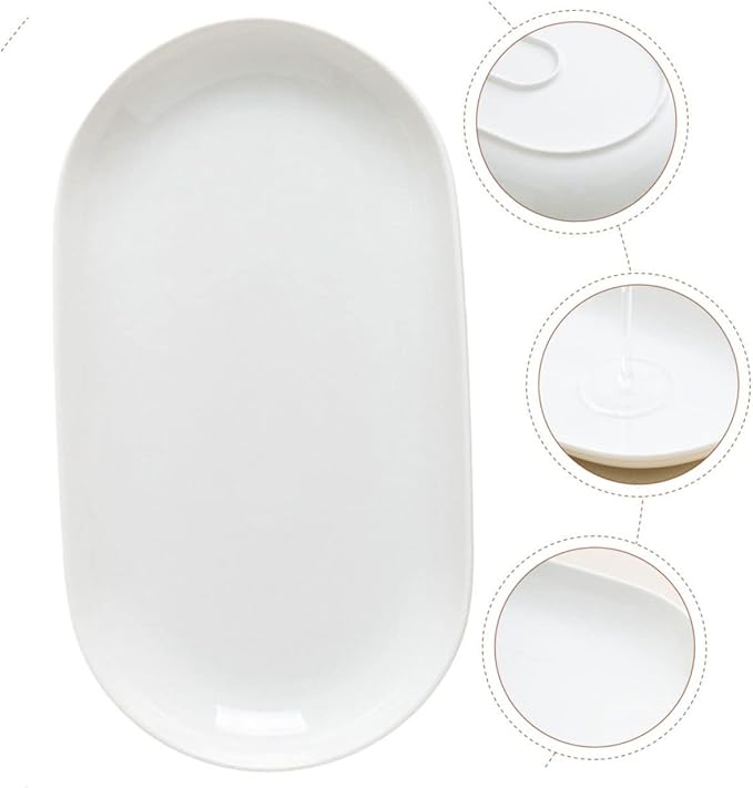 Elegant Oval Fish Steaming Plates Ceramic Dessert Plate Food Server Mora Ceramics Dinner for Entertaining