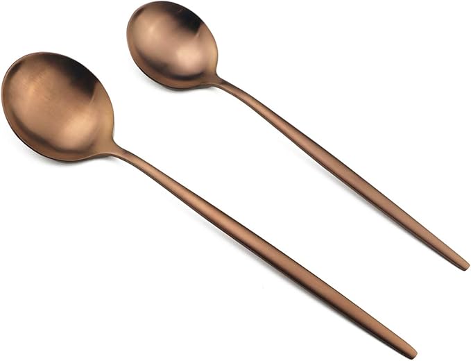 Matte Copper Silverware Set, Uniturcky Satin Finish 20-Piece 18/10 Stainless Steel Flatware Set Knife Fork Spoon, Tableware Cutlery Sets Service For 4,Utensils For Kitchens Camping And Party