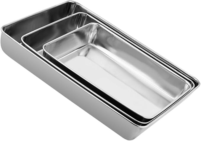 Garneck 3pcs Multi-purpose Serving Tray Kitchen Cold Dish Storage Plates for Fruits Appetizers Desserts for Picnics Parties and Home Organization