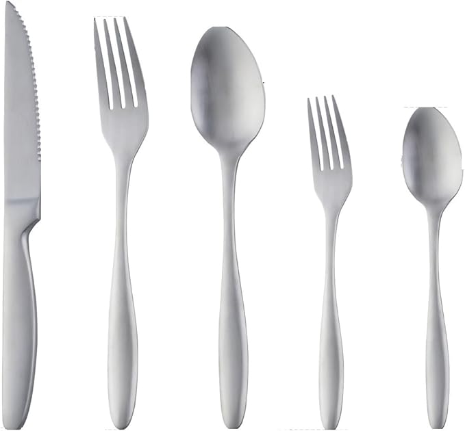Stainless Steel Flatware serving set,Home Kitchen Eating Tableware Set,Dishwasher Safe,For Home Kitchen Restaurant Hote 5/20/30/40/50/60pcs Stainless Steel Knife, Fork And Spoon Hotel Household Tablew