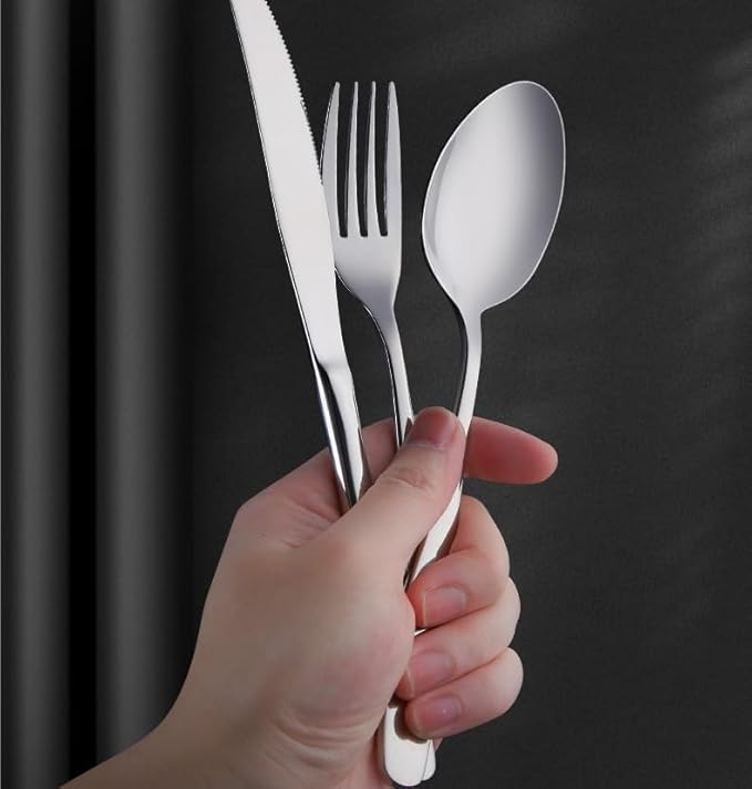 Stainless Steel Flatware serving set,Home Kitchen Eating Tableware Set,Dishwasher Safe,For Home Kitchen Restaurant Hote 11-piece Stainless Steel Table Knife, Fork And Spoon Household Cutlery Spoon Set