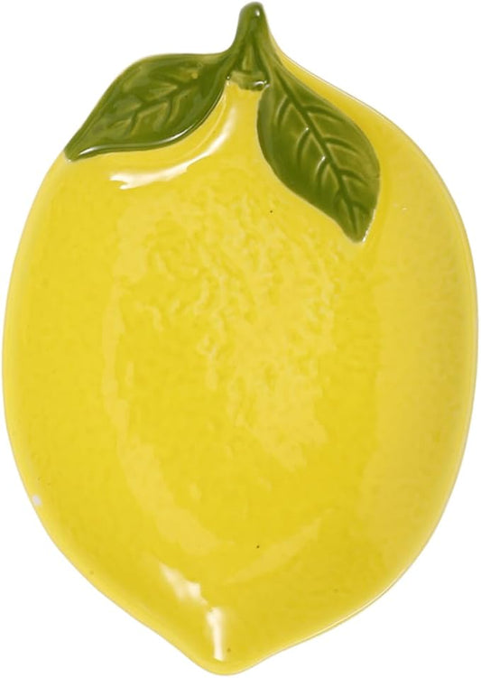Alipis Ceramic Lemon-shaped Dessert Plate Multi-functional Snack Serving Dish for Fruits Appetizers and Salads Home Parties and Restaurants
