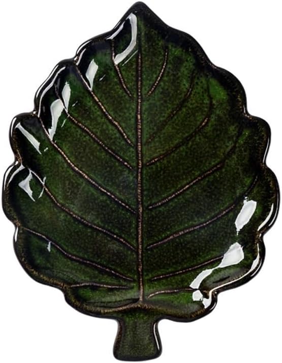 FAREWELL Dipping Bowls Snack Plate Appetizer Ceramic Plate Unique Condiment Plate Snack Plate Leaf-Shaped Small Plate Fruit Dessert Plate 5pc Appetizer Bowls (Color : D)