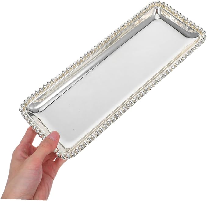 Cabilock Vintage Iron Serving Tray for Desserts Snacks and Drinks Multipurpose Decorative Platter for Home Parties and Coffee Table Decor