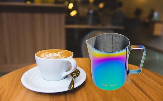Frother Cup Stainless-steel Steam Pitcher – Espresso Accessories Milk frothing Pitcher Coffee Froth Jug Latte Art Steamer Pitcher 20 Oz Multicolor 600ml