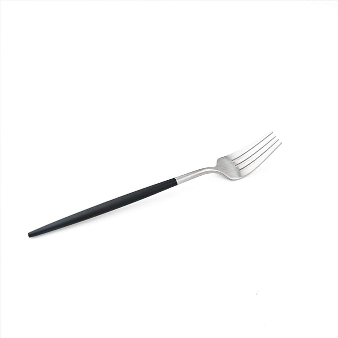 Gugrida Luxury Flatware, Royal 20 Piece Matte Black Handle 18/10 Stainless Steel Tableware Sets for 4 Including Forks Spoons Knives, Camping Silverware Travel Utensils Set Cutlery (Black Silver)