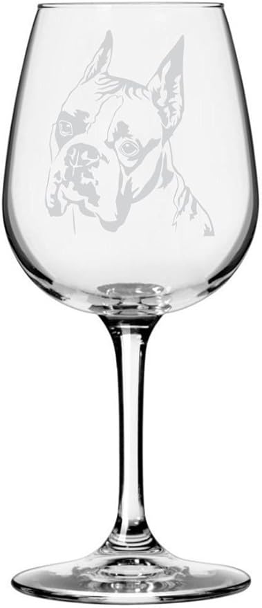 Boxer Dog Personalized Custom Themed Etched All Purpose 12.75oz Wine Glass