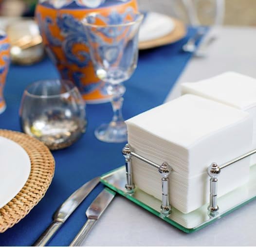 AMERICAN HOMESTEAD White Cocktail Napkins - Premium 4.75"x4.75" Disposable Linen-Like Beverage Napkins - Bulk Square Party Bar Serviettes for Weddings, Parties, Events, and Everyday Use - 600 Count