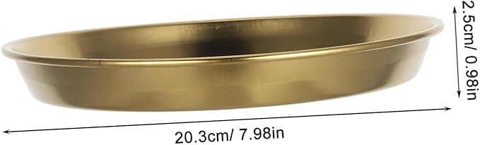 Mobestech Golden Stainless Steel Steak Plate Round Serving Tray for Seafood and Snacks Elegant Design for Family Meals and Outdoor Bbqs and Portable Dinner Plates