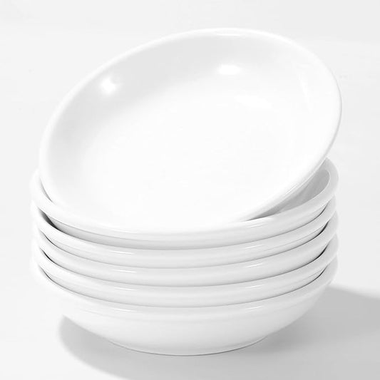 6 Pcs Ceramic Dipping Sauce Dish Set - Small Condiment Bowls for Soy Sauce Dish, Sushi, Ketchup, Snacks - Perfect for Parties, Restaurants, Home - Durable Ceramic - Dishwasher Safe