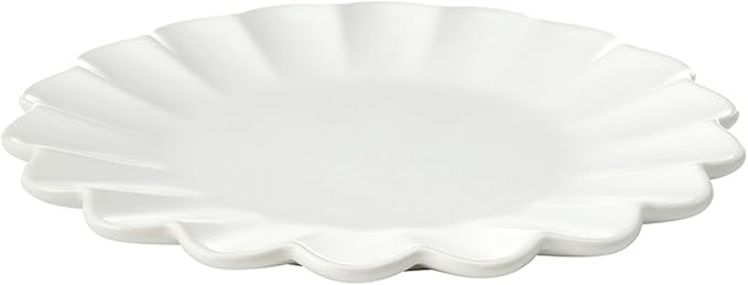 Santa Barbara Design Studio Appetizer Plate Set - 6" Ceramic Dessert Plates with Scalloped Rim, 4-Count, White